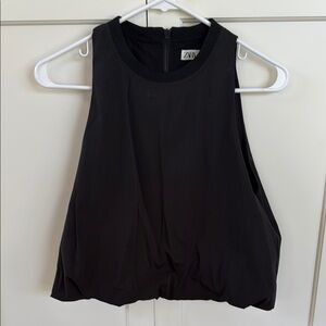 Zara Black Sleeveless Cropped Women's Top